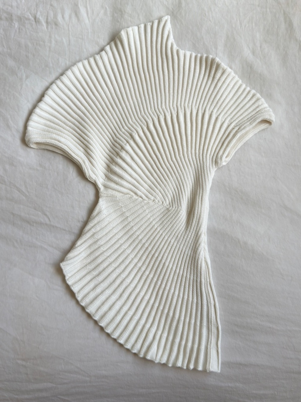 Cult Gaia Annemie Cotton Asymmetric Funnel Neck Knit Top - Picture 4 of 7